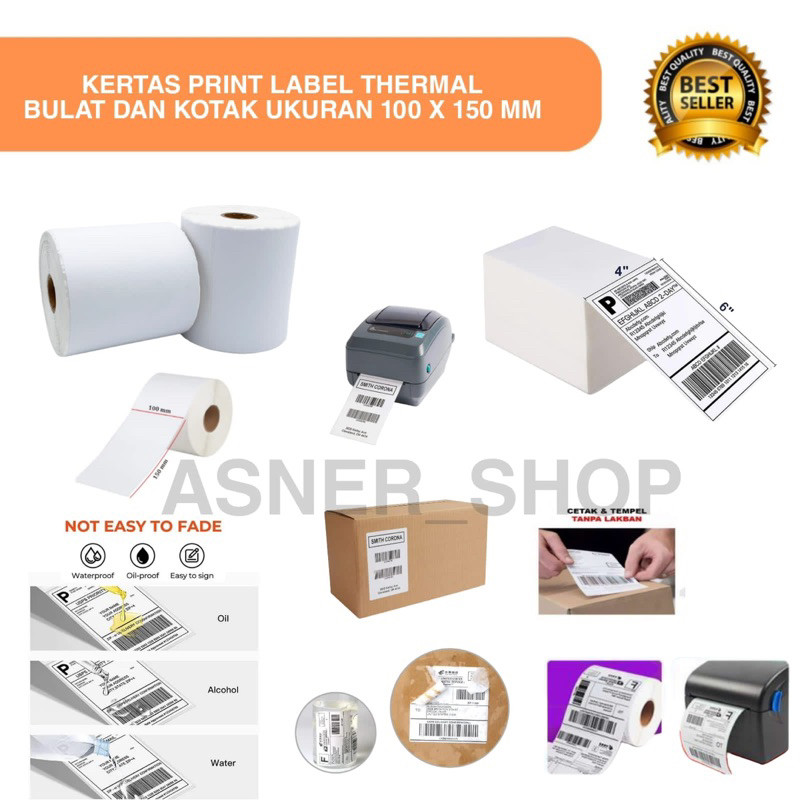 

Kertas Termal Bulat 100 X 150mm / 120mm Roll isi 250 -500 lembar SPX Thermal printer Stiker Resi online