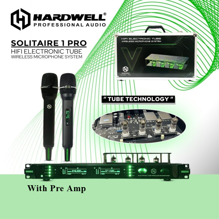 Mic Wireless Dual Handle Pegang Hardwell Solitaire 1 Pro Microphone With Pre Amp Original