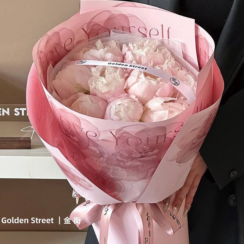 

10Lembar Cellophane Mother's Day 2025/ Wrapping Buket / Kertas Buket Tulisan Love