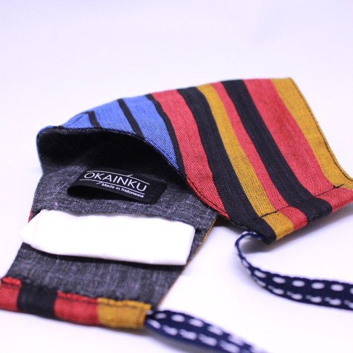 NEW -Okainku Masker Kain Adjustable Hoop - Color Block