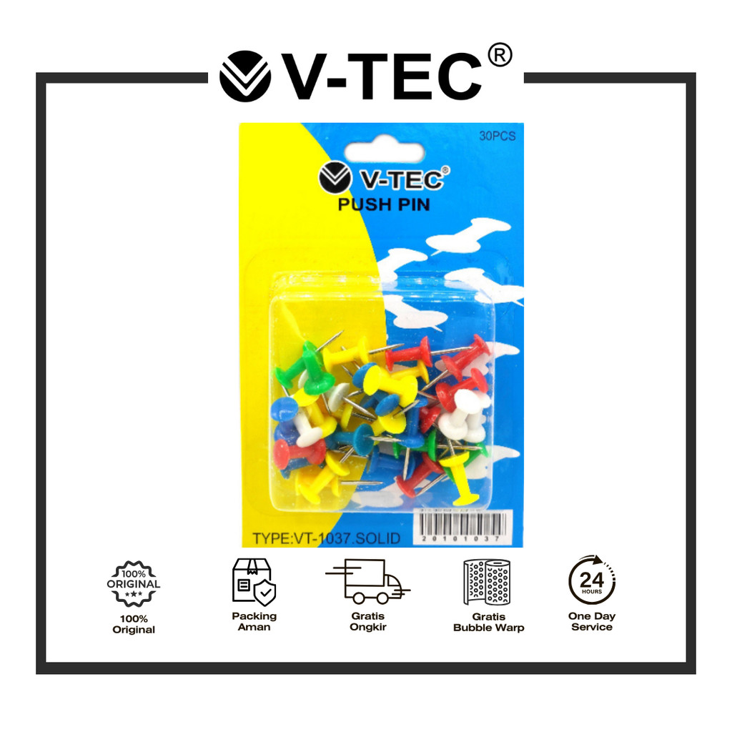 

V-TEC PUSH PIN VT-1037 SOLID ISI 30 PCS