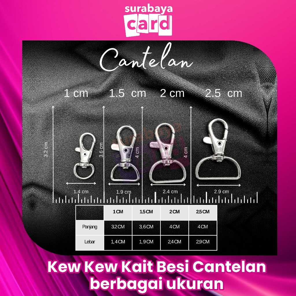 

Kew Kew Kait Besi Cantelan Pengait Pita Lanyard ID Name Card ukuran 1 cm - 1.5 cm - 2 cm - 2.5 cm