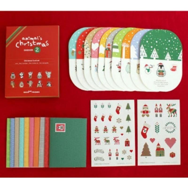 

Mengtai 22pcs Cartoon christmas 3D Postcard Set Letter Envelope Greeting Cards Sticker Gift New Years Postcards