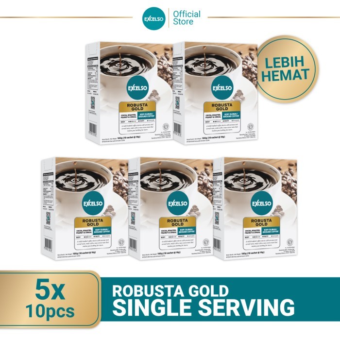 

[BEST SELLER]PROMO Excelso Kopi Single Serving Robusta Gold Pack of 5 Folding Box