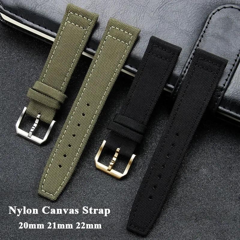 20mm 21mm 22mm Nylon Canvas Watch Strap for IWC Pilot Strap Waterproof Sport Watch Strap Replacement
