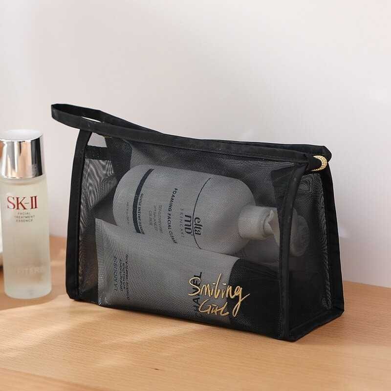 

Smiling Girl Tas Make Up Kosmetik Transparent Mesh Briefcase Bag - SMG4 -BESTINME