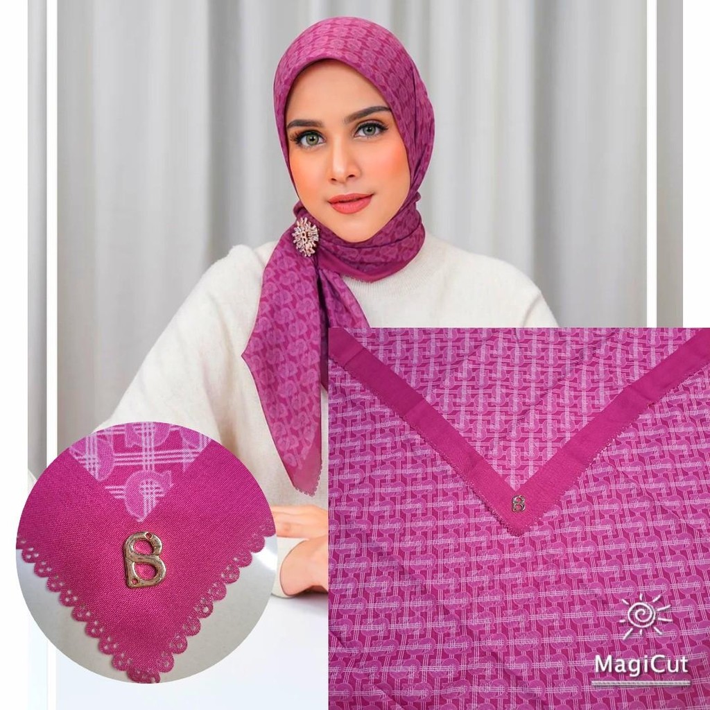 LC titik 3 mirror/ wicker voile square semi ori button scarves. with logo metal B. kemasan kotak exl