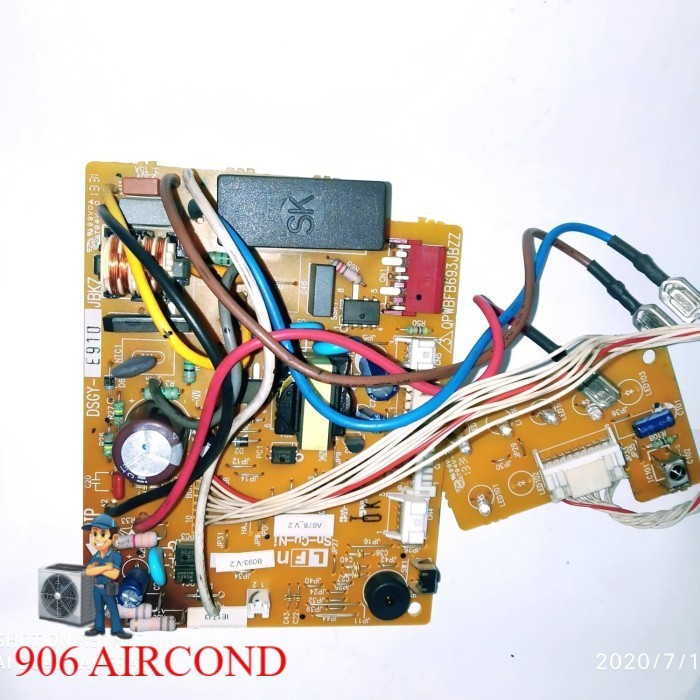 SPAREPART modul pcb indoor ac sharp inverter qpwbfb693jbzz + sensor remot