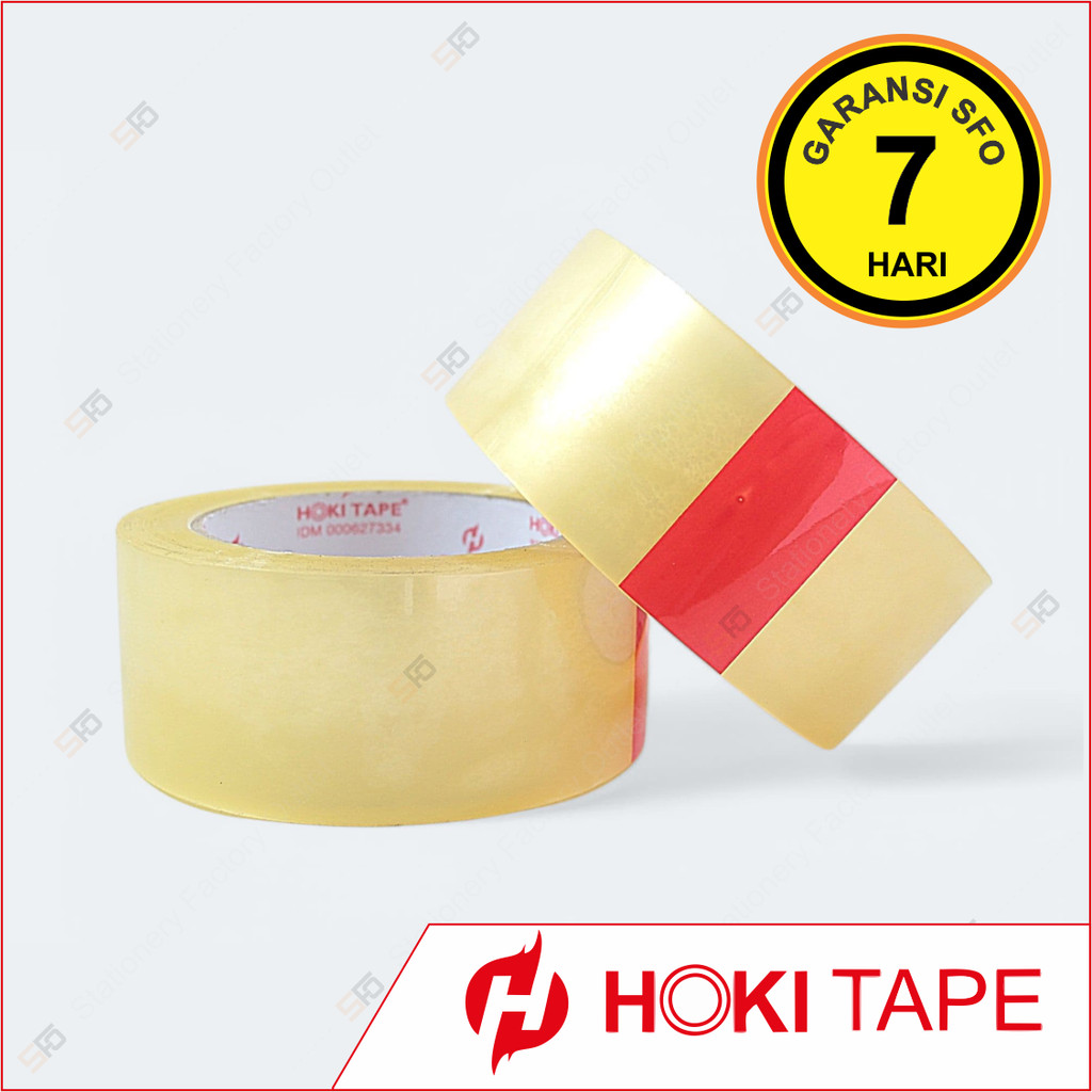 

Lakban Hoki Tape Transparan 45mm x 100m - SFO Seamrang Official