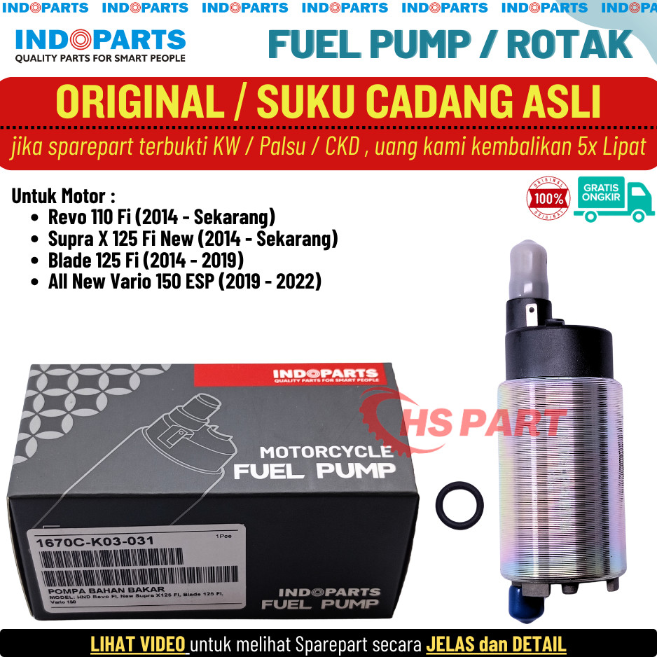 Dinamo Fuel Pump Rotak Vario 150 New Supra X 125 Fi Blade 125 Fi Revo 110 Fi Original