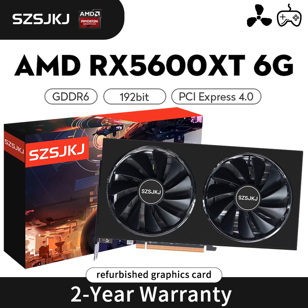 Used Graphics Cards AMD Radeon RX 5600 XT 6GB GDDR6 RX 5600XT 6g GPU Video Card 192Bit 14000MHz Comp