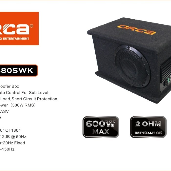 MS99 Subwoofer Aktif 8 inch ORCA RC-2480SWK Subwofer Active Mobil 8inch Basstube RC2480SWK RC 2480SW