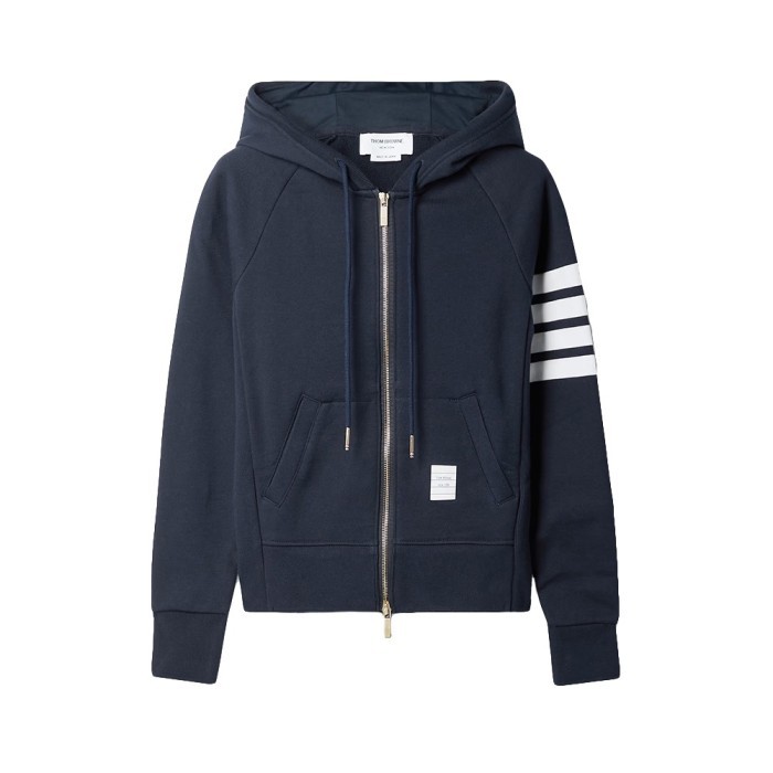 Thom Browne 4Bar Stripe Zipper Jacket Hoodie Navy - 3