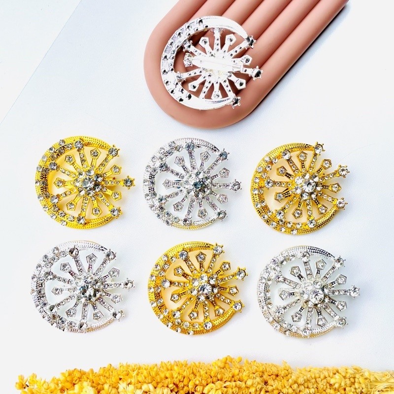 Bros Tanjak / Bros Pin Tanjak Melayu / Bros Bulan Bintang Anti karat Mewah