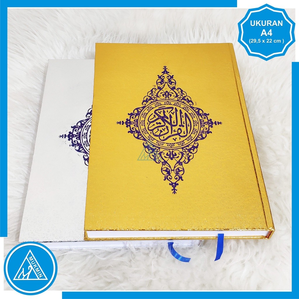 PREMIUM / Alquran SUPER emas dan silver ukuran Besar A4 | Tulisan Besar dan jelas
