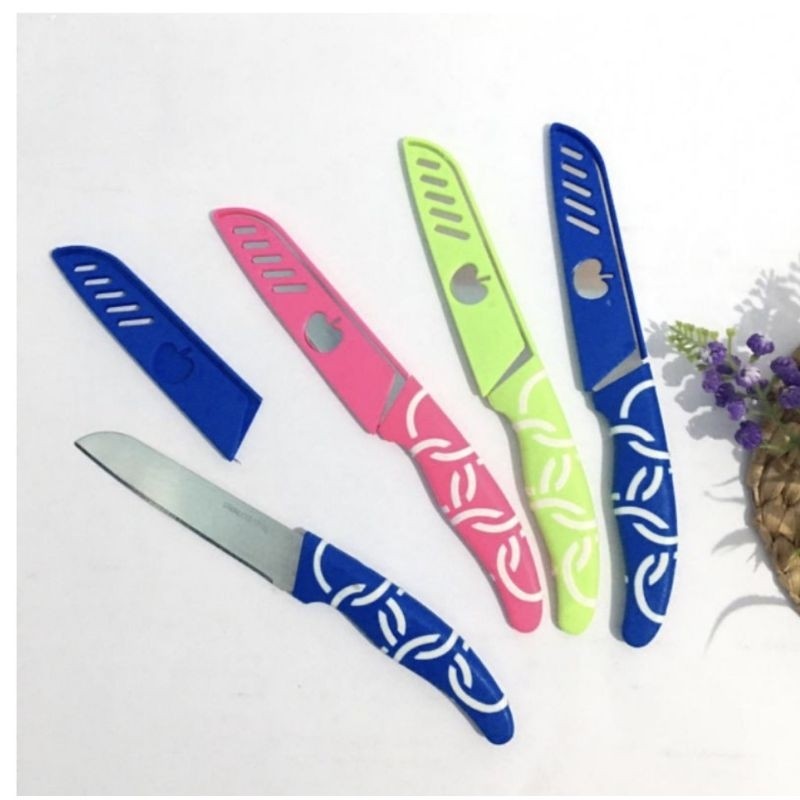 

PISAU DAPUR KECIL/BUAH+SARUNG MOTIF APEL STAINLESS - HW