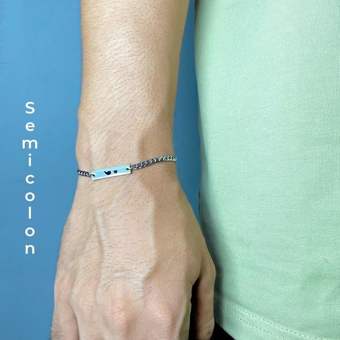 "VN.KIA" -  PASTI READY GE-SEMICOLON Bracelet | Gelang rantai Pria Wanita stainless steel anti karat