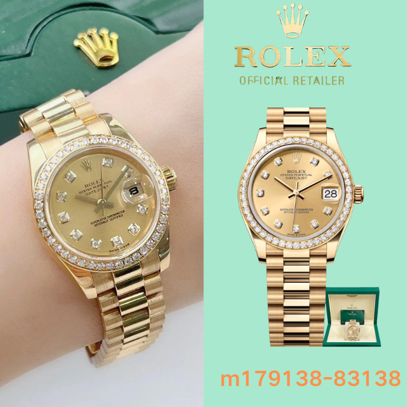 (⭐ Baru Dan Rolex 100% Asli)【Rolex】100% Original Rolex Watch Datejust 31mm Jam Tangan 179138-83138G 