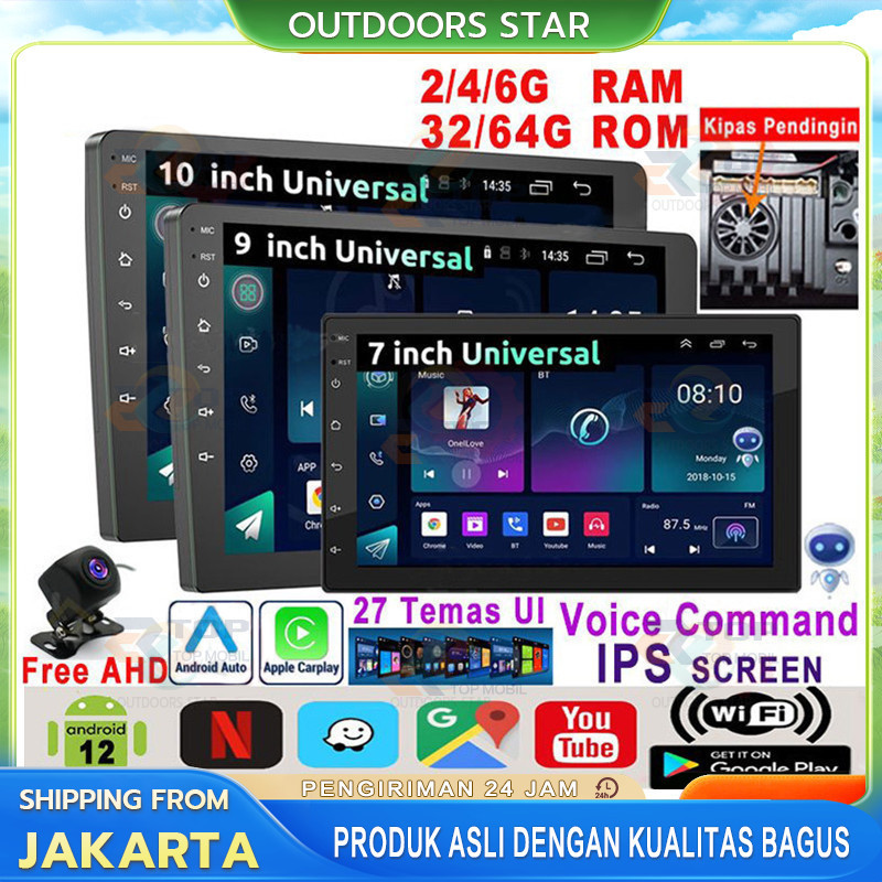 Dual Kipas 4G+64G IPS Screen Head Unit 7/9/10 Inch Car Android 14 Navigasi Untuk TOYOTA Daihatsu Mit