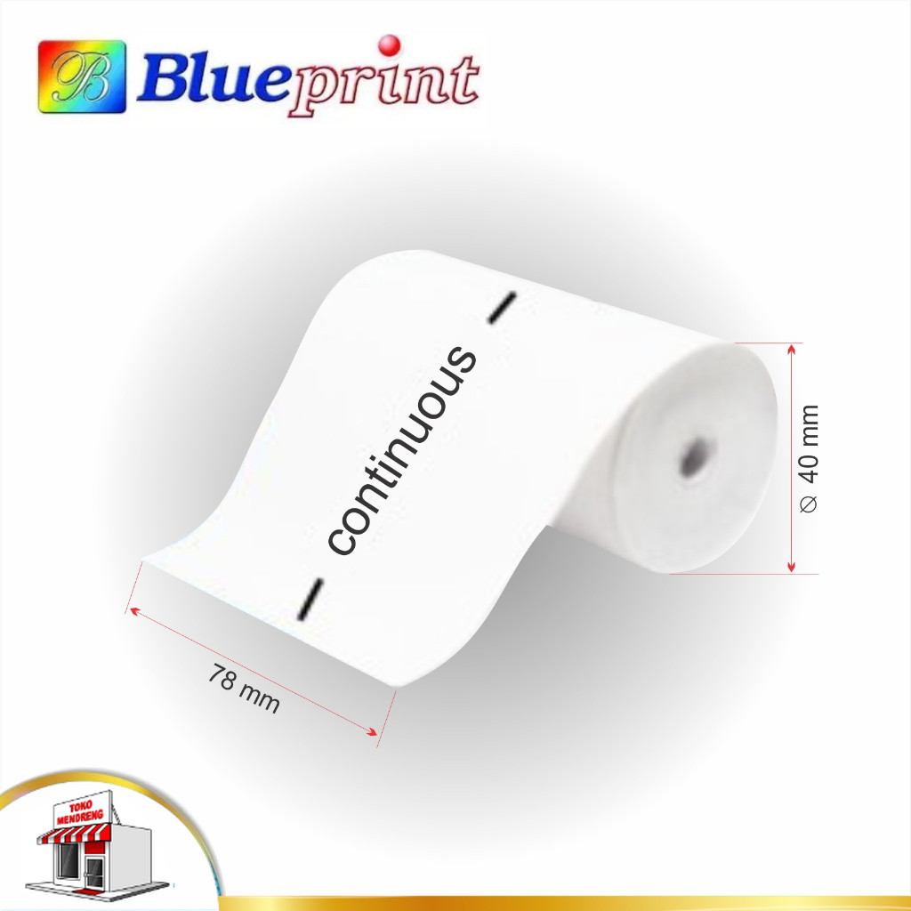 

Label Continuous 78 mm Diameter 40mm Blueprint Direct Thermal Sticker Resi Olshop Stiker Tanpa gap