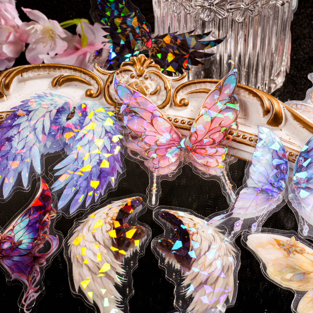 

20 pcs Angel Wings PET Stickers pack Junk Journal Decor DIY Scrapbooking Album Planner School accessories Stationery Stickers