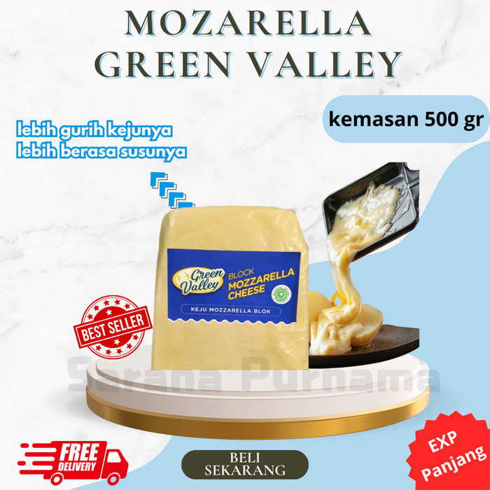 

Green Valley Keju Mozarella 500 Gr /Cheese Premium Keju Mozarella Lumer Termurah Terlaris
