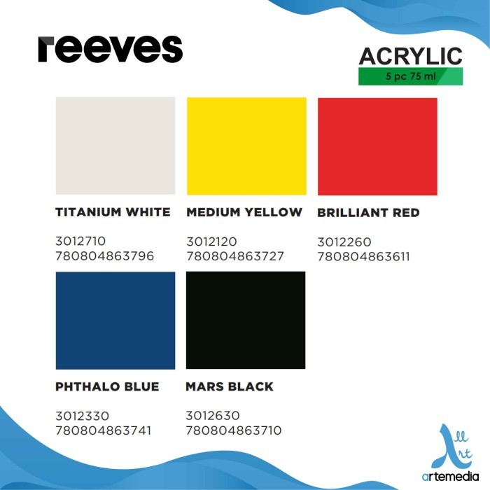 

promo -Cat Akrilik Reeves Fine Artists Acrylic Paint Color Set 75ml