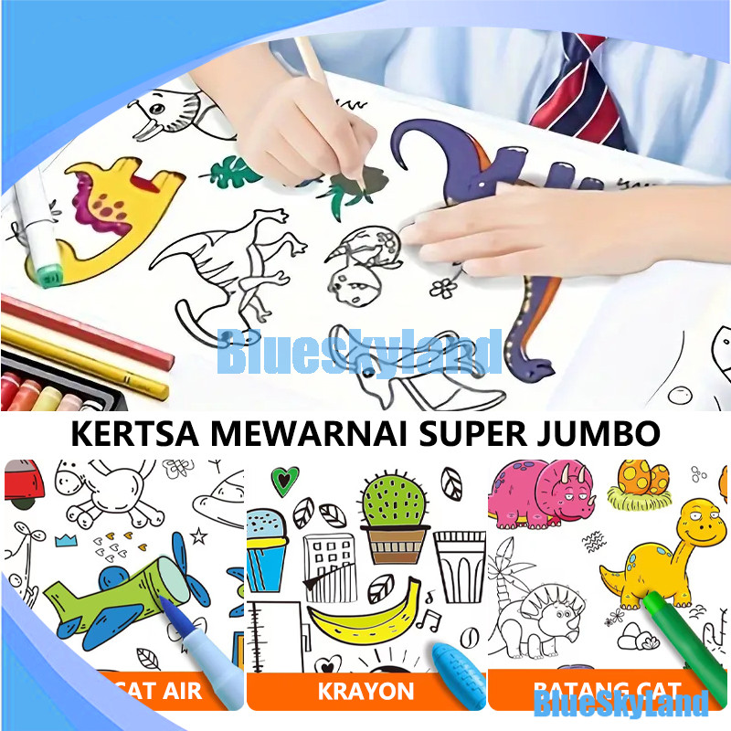 

Mewarnai Jumbo Anak Kertas Mewarnai Jumbo Dan Besar Coloring Roll Paper 3 Meter Graffiti Scroll
