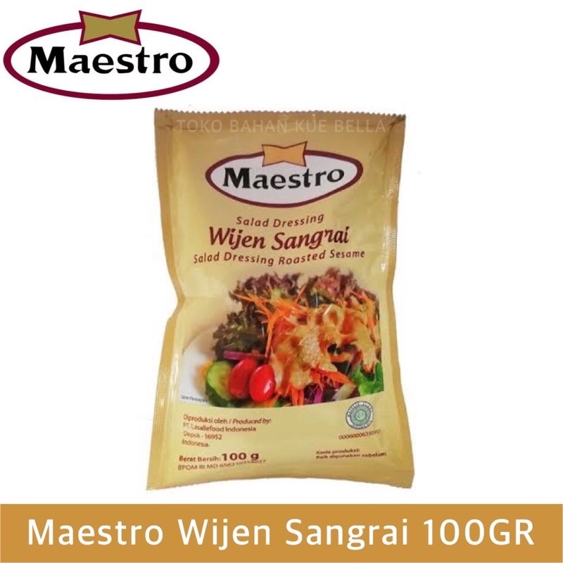 

Maestro WIJEN SANGRAI 100gr - Saus Salad Dressing Roasted Sesame (Sachet)
