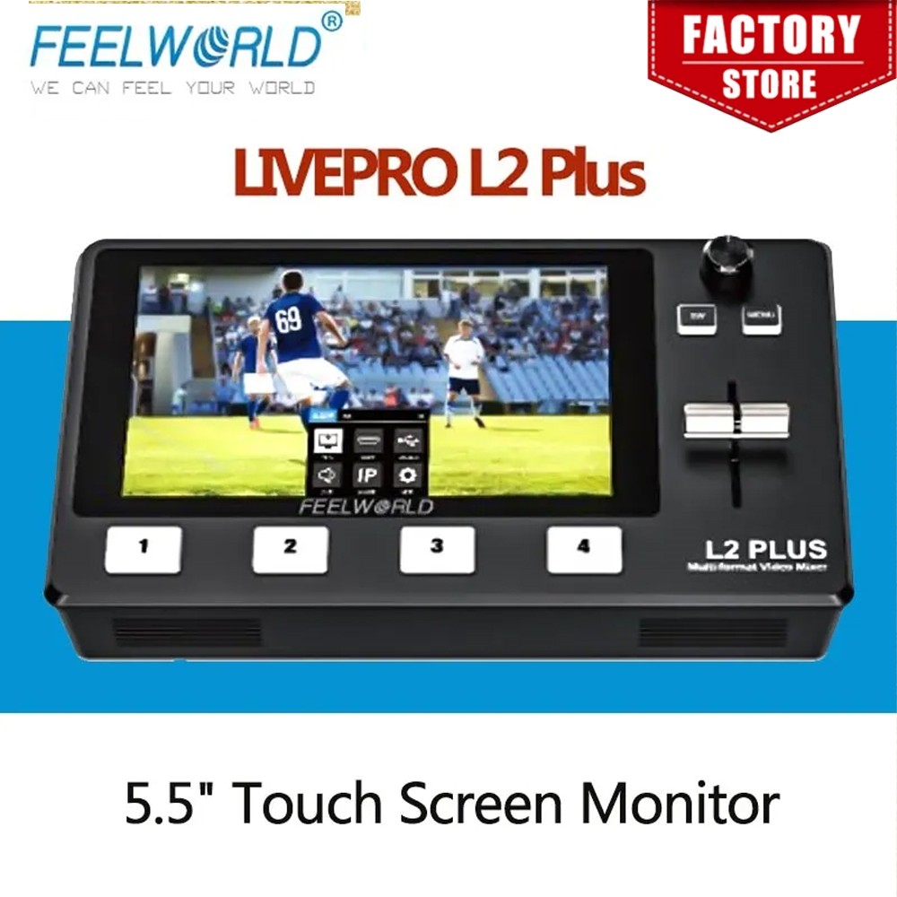 Feelworld LIVEPRO L2 Plus 5.5" Touch screen Switcher Multi-Camera Video Live Streaming PTZ Camera Co
