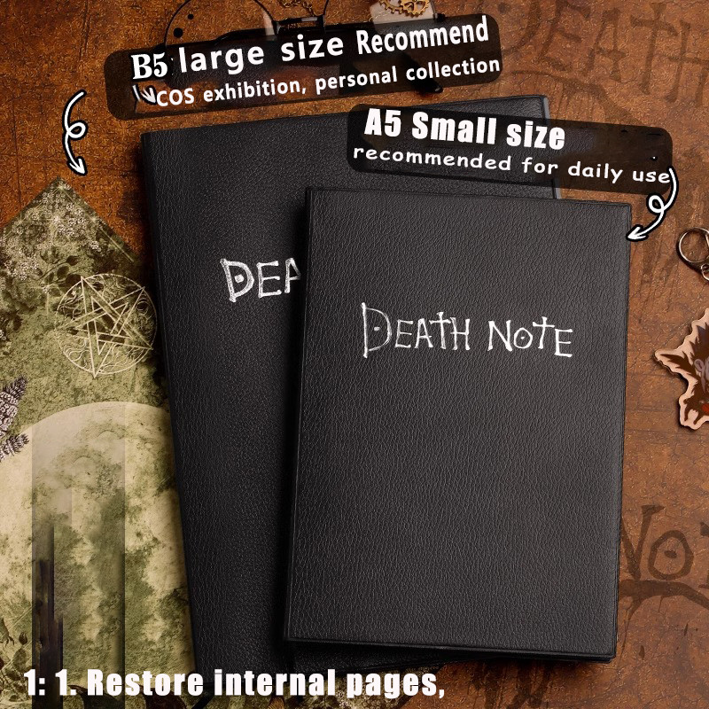 

Anime Notebook Set Leather Journal And Feather Pen Animation Art Writing Journal Notepad Original Proportion Restoration A5 B5