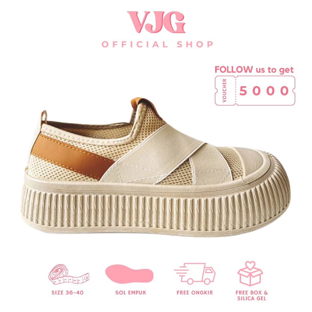 PROMO VJG - Chaewon Sepatu Wanita Slip On Casual / Sepatu Hitam Wanita / Sepatu Putih Wanita / Sepat