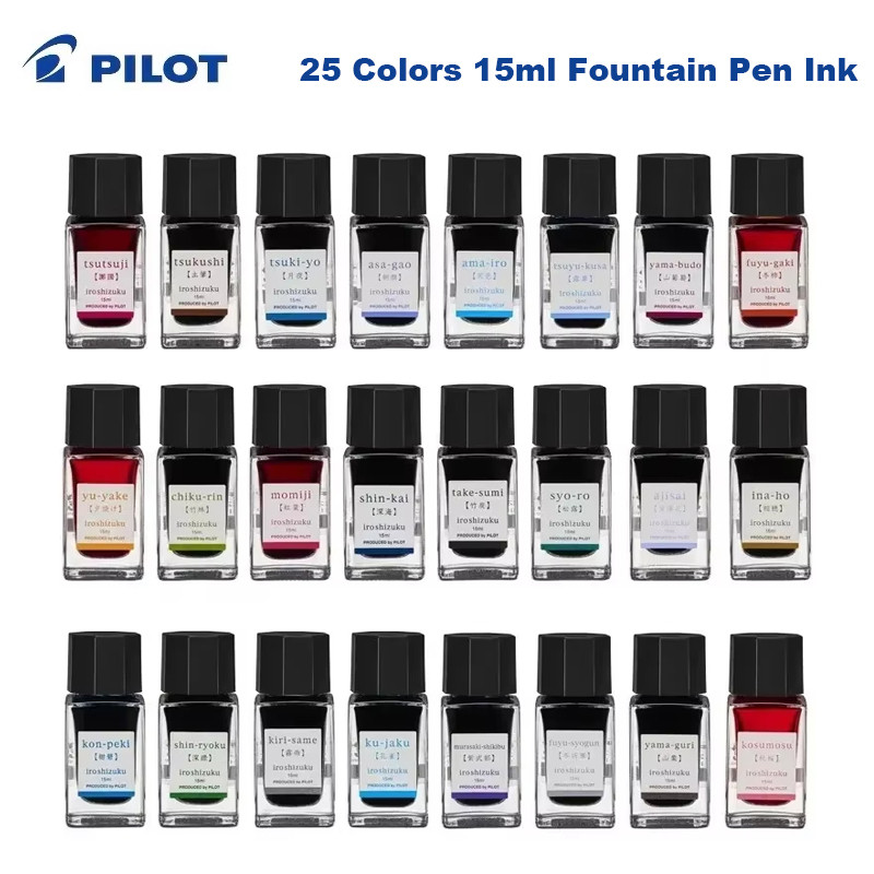 

Pliot 25 Colors 15ml Fountain Pens Ink Chinese ink Glass Bottled Writing Calligraphy ink Office School Supplies Stationery
