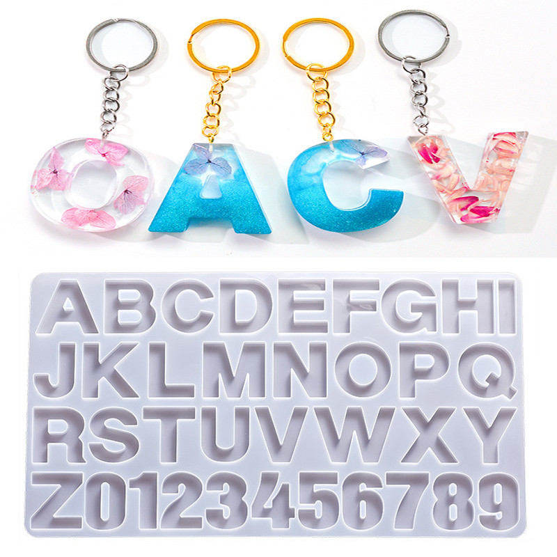 

Alphabet Epoxy Resin Silicone Mold DIY Letter Number Pent Resin Mold Keychain Earring Epoxy Resin Jewelry Crafts Casting Mold