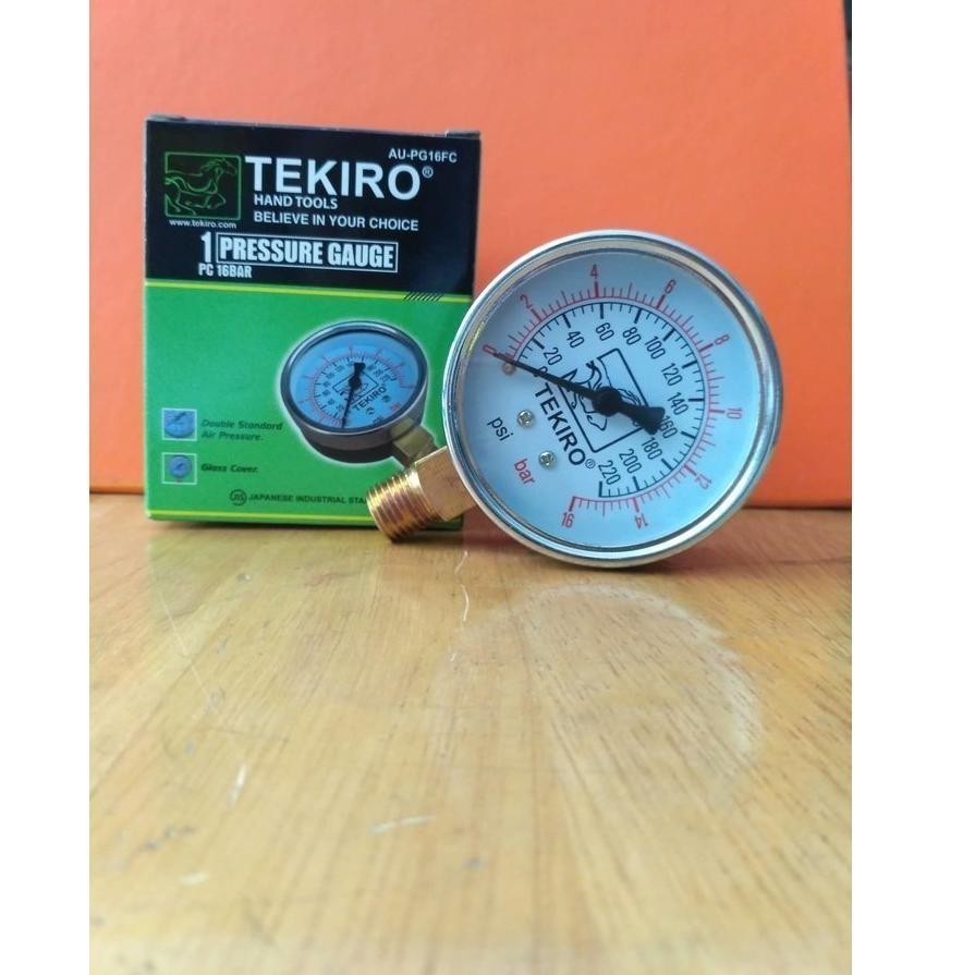 TEKIRO PRESSURE GAUGE MANOMETER TEKANAN ANGIN KOMPRESOR Ukuran Lengkap