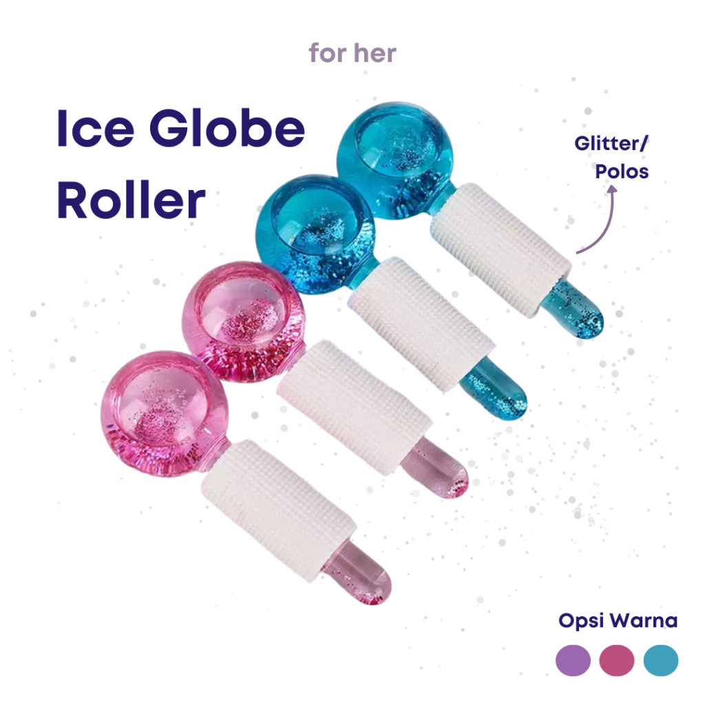 Ice Globe Roller - Face Roller Wajah, Roller Massager Alat Pijat Wajah, 1 Set Ice Globe PIjat Wajah