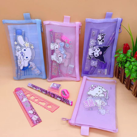 

BOA Whimsical Stationery Bundle / Set Alat Tulis 7 in 1 / Pouch Set Alat Tulis Ziplock / Paket Alat Tulis Motif Sanrio Y3433