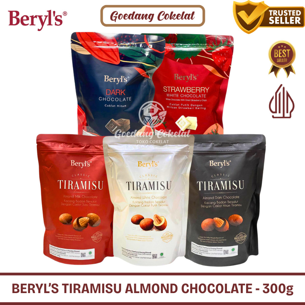 

Beryl's Beryls Classic Tiramisu Almond Green Tea Milk White Dark Chocolate With Dried Strawberry 300g