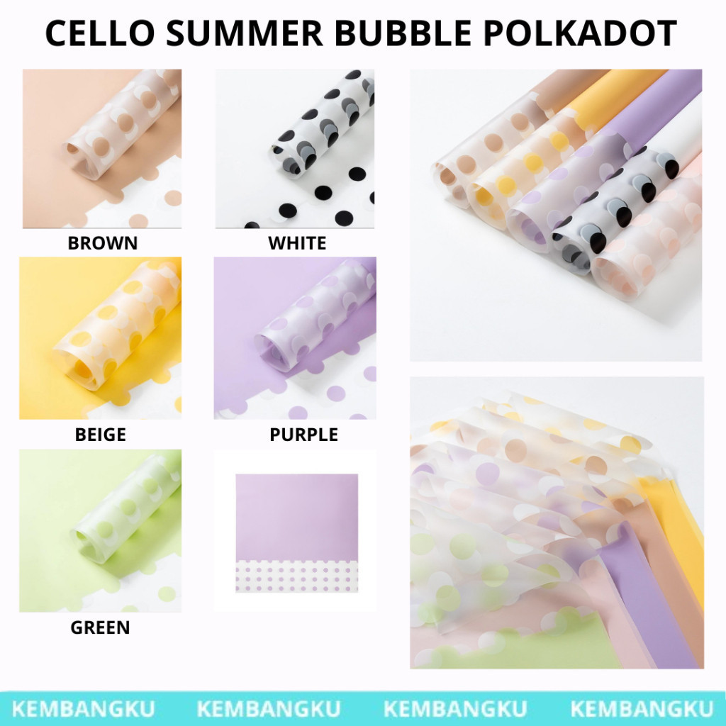 

(lembaran)cellophane motif summer bubble polkadot color