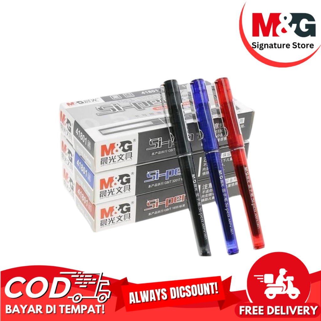 

Roller Ball Pen M&G ARP41872 Si-Pen Tip 0.7mm & 0.5mm Tinta Warna Hitam Biru Merah - SATUAN- SHAGB