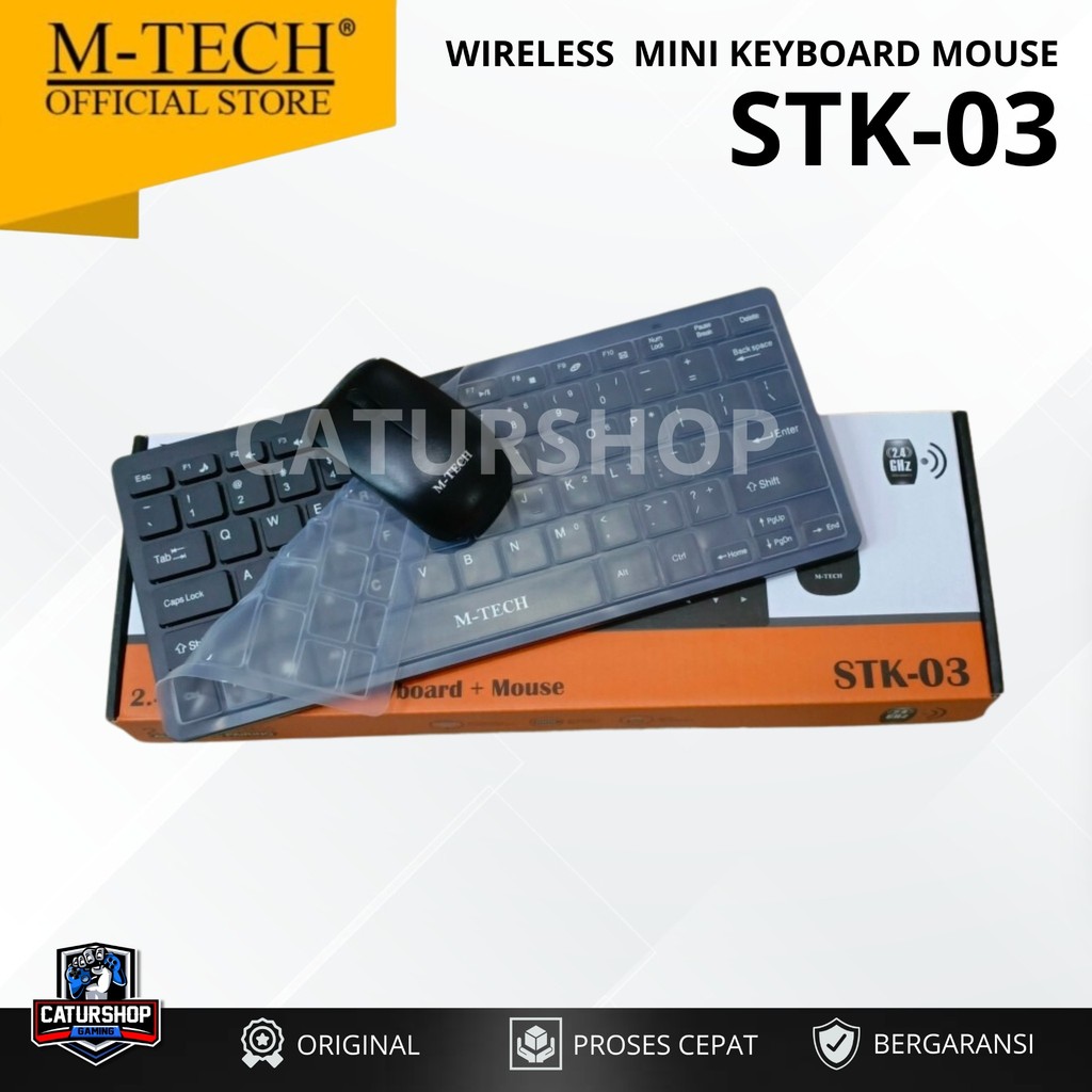 Keyboard Mouse Mini Wireless M-Tech STK-03 - Hitam Mtech STK03 / STK 03