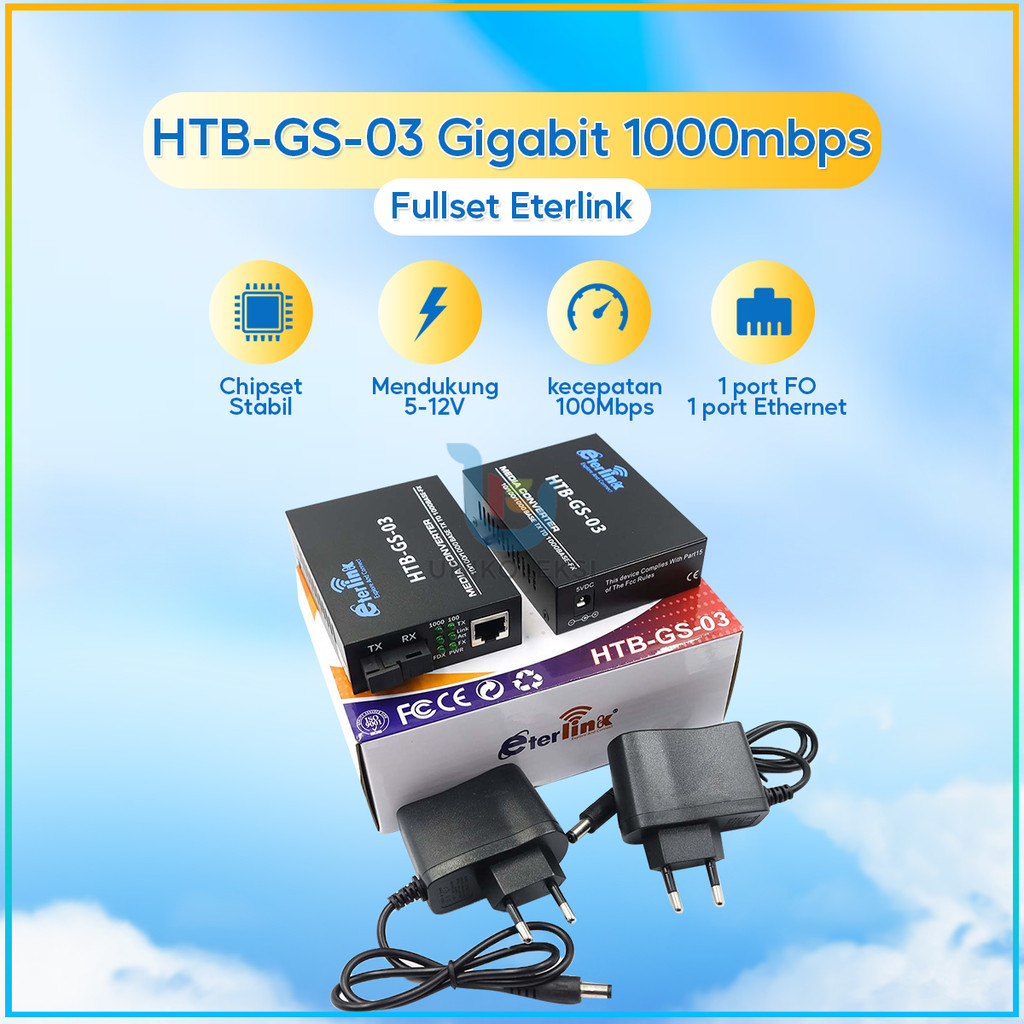 HTB 1000Mbps Single Mode Converter Fiber Optical  HTB-GS-03 A & B Eterlink