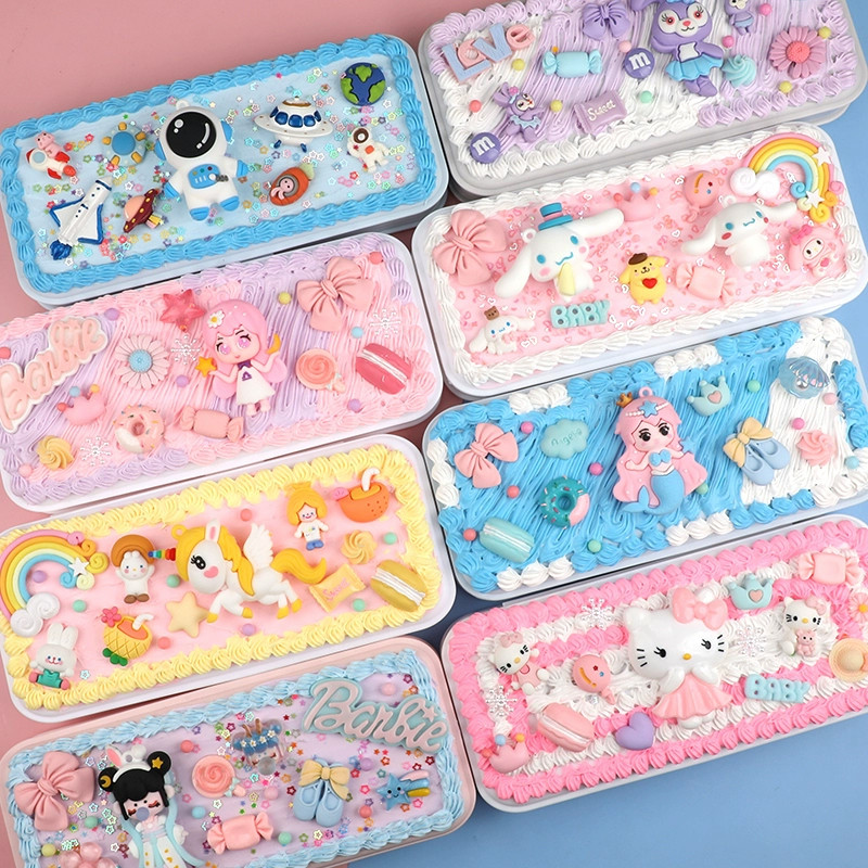 

Kotak Pensil DIY untuk Anak-anak / Kotak Pensil DIY Deco Cream Kit / Tempat pensil menghias