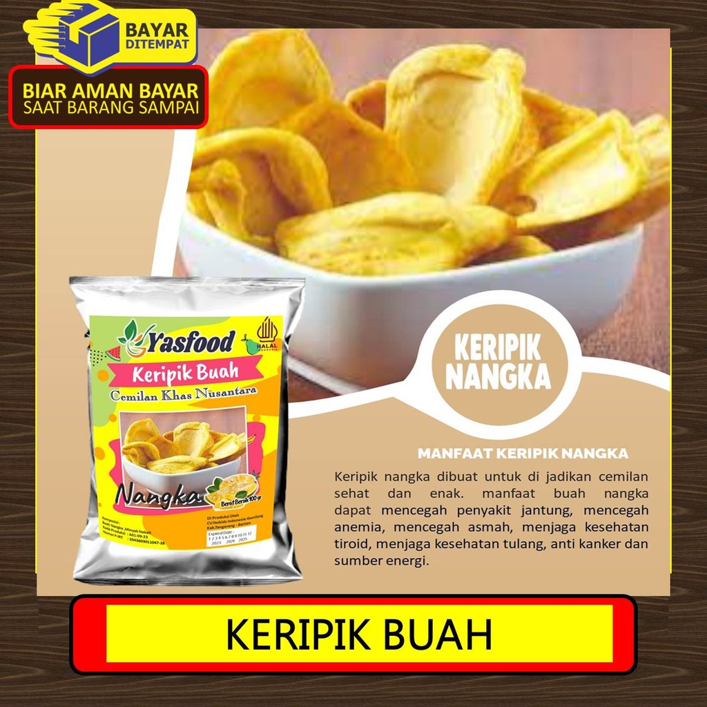 

CEMILAN SEHAT keripik buah nangka kering, keripik buah yang murah, keripik nangka apel mangga salak pisang YASFOOD