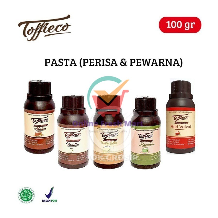 

Toffieco Pasta 100 gr (COKLAT / PANDAN / VANILA DLL) - Online Fresh Mart Denpasar