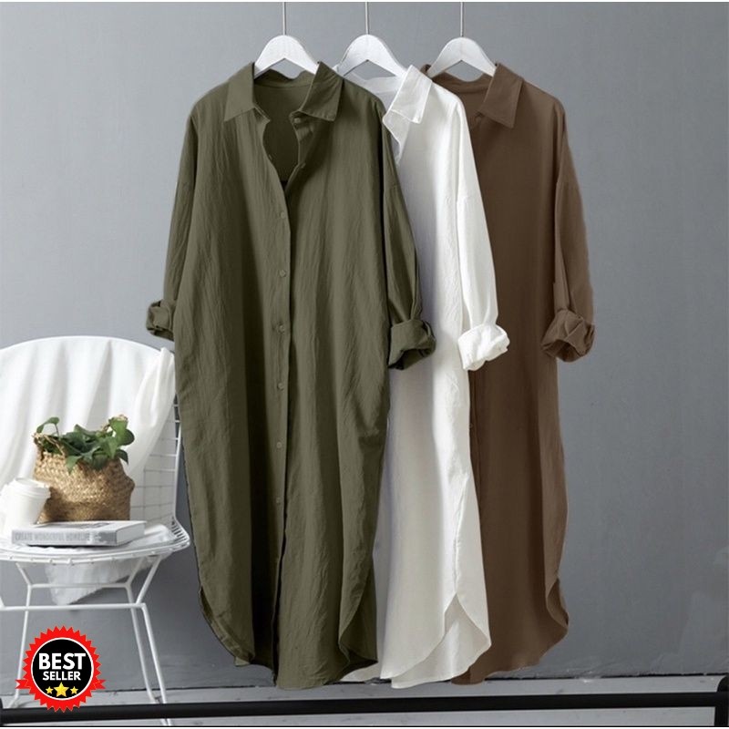 TUNIK CRINKLE / LOVA LONG TUNIK JUMBO POLOS   Crinkle Airflow
