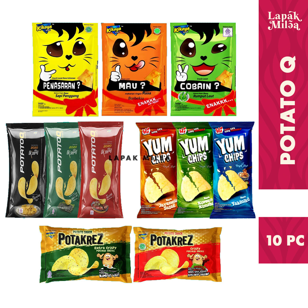 

Snack Kentang POTATO Q / KIKOYA / YUMCHIPS / POTAKRESS isi 10