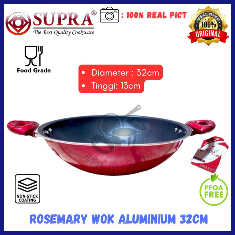 ACEH.SDM 116544 Wajan Aluminium Supra 32cm Supra Wok 32cm Rosemary
