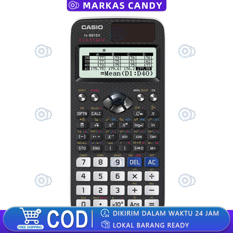 

Kalkulator Scientific Casio ilmiah FX-991EX/991ES-Plus Calculator Scientific Casio Kalkulator Casio Scientific 417 Fungsi/Dua Sumber Tenaga Baterai Dan Tenaga Matahari/40 Konstanta Rumus