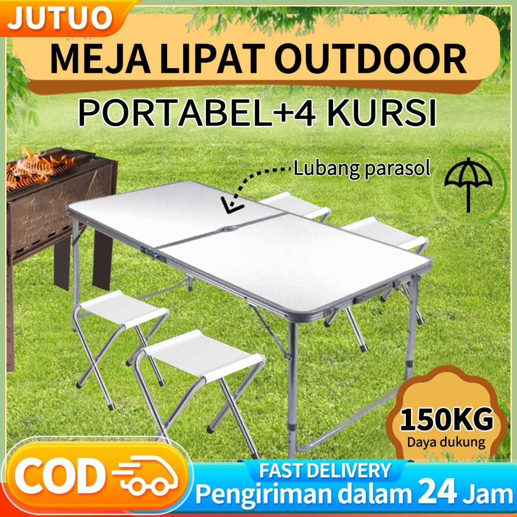 PP66 JT Meja Lipat Portable Aluminium 120CM Meja Camping Outdoor Meja Koper Portabel Meja Jualan Ser